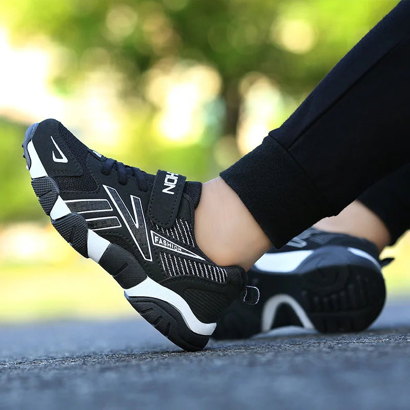 Kids Fashion Sneakers for Boys Mesh Breathable Sports Running Shoes Lightweight Children School Walking Footwear.