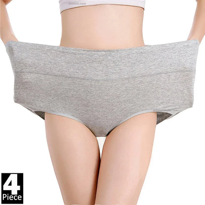 4Pcs/Lot High Waist Underwear Cotton Panties Women Body Slim Abdominal Underwear Plus Size Girls Briefs Female Lingerie Shaper.