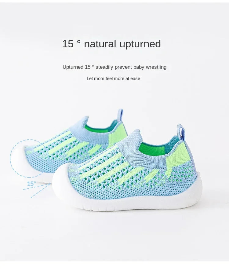 Baby Walking Shoes Summer 2025 New Soft Sole Breathable Mesh Stay-On Anti-Slip Sock Shoes for Infant Boys Girls.
