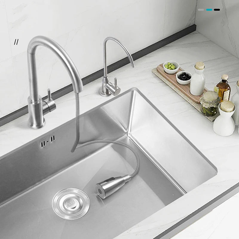 304 Stainless Steel Kitchen Sink Multiple Size Single Bowl Undermount Basin For Kitchen Fixture Improvement With Drainage