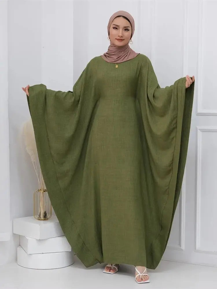 Batwing Abaya Damen Arabic Muslim Modest Dresses Kaftan Jalabiya Kebaya Caftan Marocain Vestidos Robe Longue Femme Musulmane.