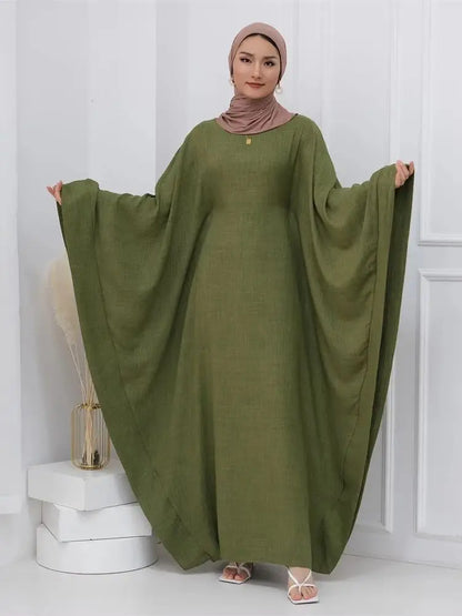 Batwing Abaya Damen Arabic Muslim Modest Dresses Kaftan Jalabiya Kebaya Caftan Marocain Vestidos Robe Longue Femme Musulmane.