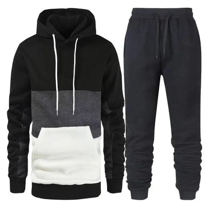 Damen Fleece zweiteilige Sets elegante einfarbige übergroße warme Hoodies und lange Hose Sporta nzug Herbst Winter Trainings anzug 2021