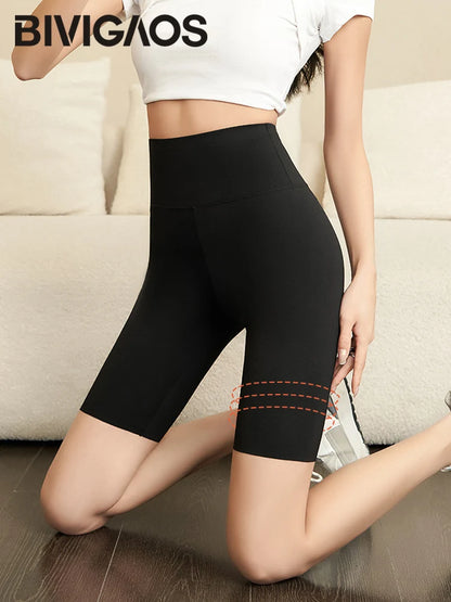 BIVIGAOS Summer Shark Biker Shorts Women High Waist Knee Short Leggings Bodybuilding Sexy Shorts Running Sports Cycling Shorts.