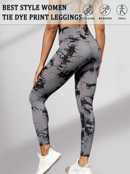 Super Soft High Waisted Tie Dye Leggings for Women Yoga Running Gym No See Through Workout Athletic Tights Push Up Gym Fitness.