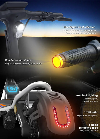 Kukirin A1 800W Motor 2025 Folding Electric Scooter 48V 13Ah Battery 10 inch Vacuum Tire 45 km/h Max Speed 45km Range.