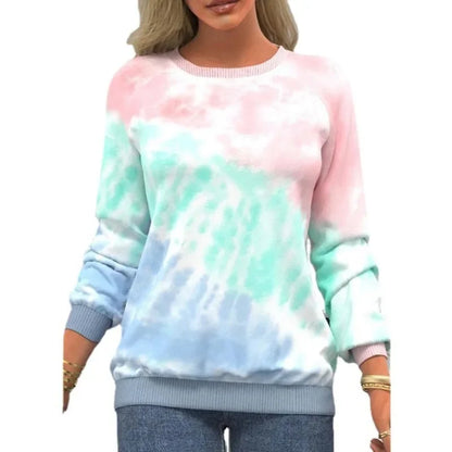 Pullovers Casual Sweatshirts For Women Tie Dyed Tops Autumn Fashion Streetwear y2k Clothes Ropa de Mujer Sudaderas.