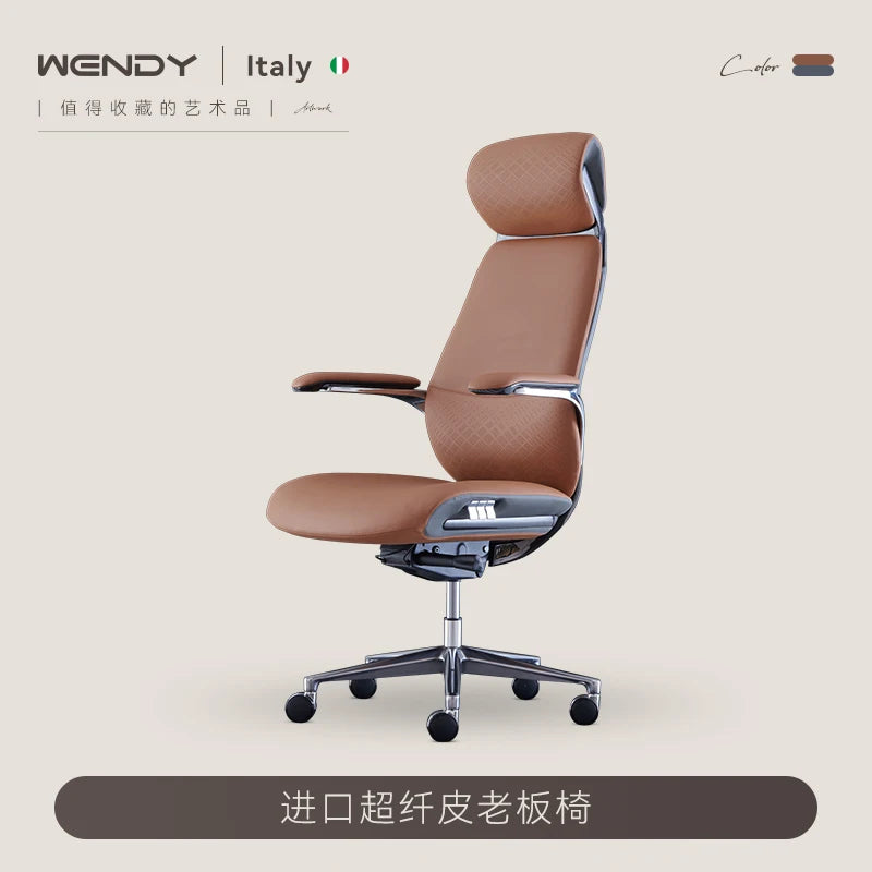 Studie Drehbarer Bürostuhl Liege Moderner Lazy Ergonomischer Thron Leder Bürostuhl Nordic Computer Mobilya Salonmöbel