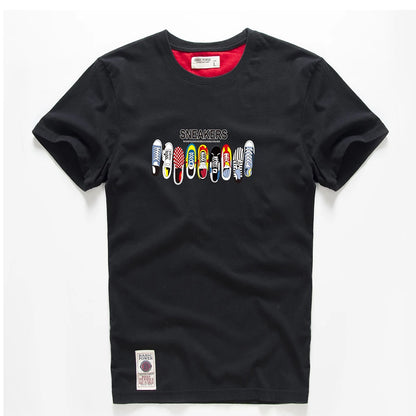 Men's T-shirt Cotton White Blue T Shirt Men Autumn Summer Causal O-neck Basic Designer Tshirt Male High Quality Classical Tops.