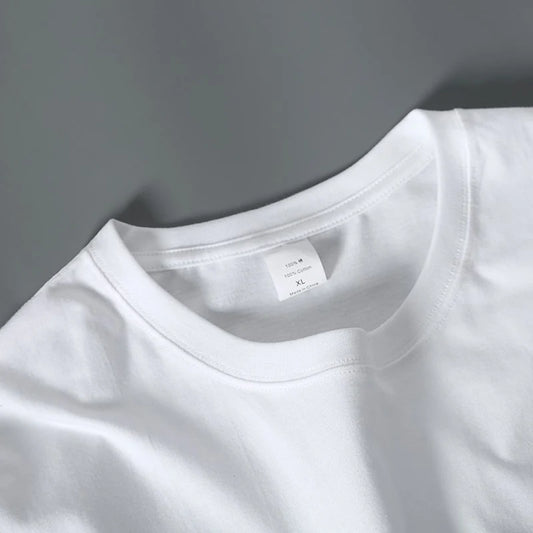 MRMT 2025 Brand New Man's 220g Pure Cotton T Shirt Men Man Solid Color Short Sleeved Combed Cotton Round Neck Thickening.