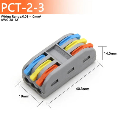1~100pcs Quick Wire Connectors Universal Compact Splicing Wiring Cable Connection 0.08-4.0mm2 Push-in Conductor Terminal.