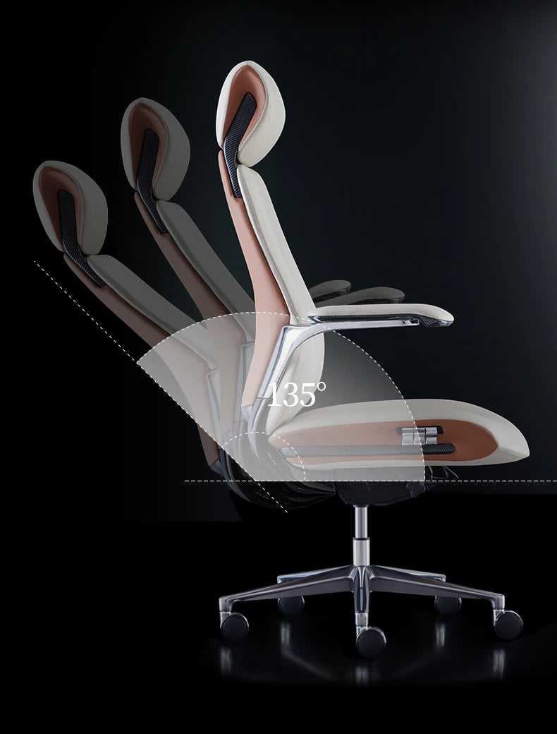 Studie Drehbarer Bürostuhl Liege Moderner Lazy Ergonomischer Thron Leder Bürostuhl Nordic Computer Mobilya Salonmöbel