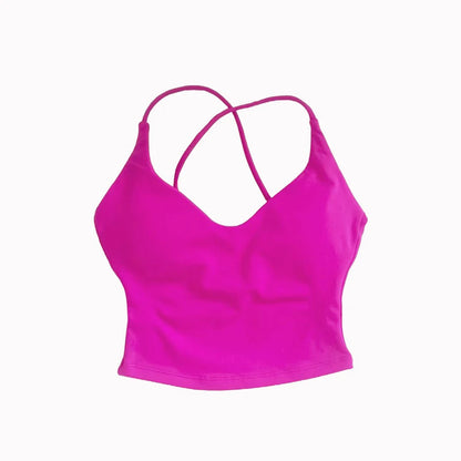 NCLAGEN Dynamic Strappy Top Gym Clothes High Support Push-up Fitness Tank Top Back Cross Workout Pilates Yoga Running sports Bra.