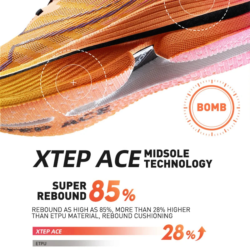 Xtep 160X 5.0 Running Shoes  Professional Marathon PB Carbon Plate Sport Shoe Non-Slip Wear-Resistant Sneakers 977119110004.