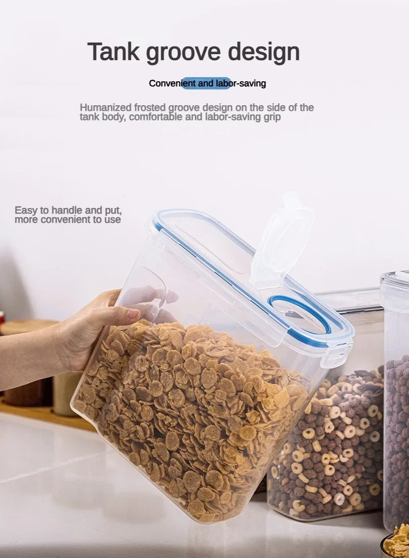 4PCS Kitchen Food Storage Tank Miscellaneous Grain Storage Box 2.5L/4L Set Transparent PP Sealed and Waterproof Storage Tank..