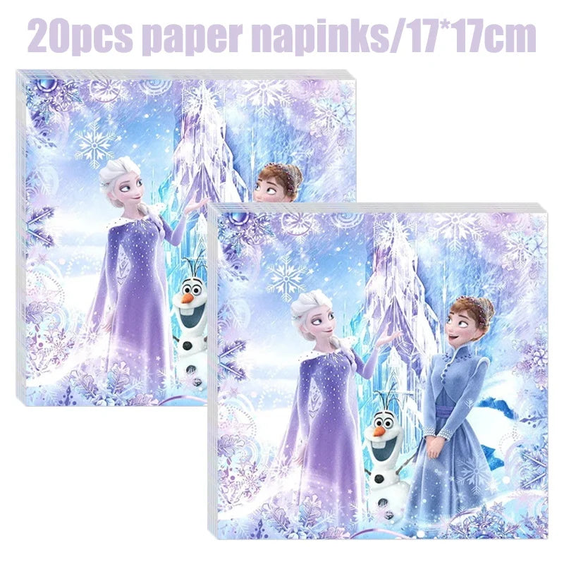 Disney gefroren Geburtstag Dekorationen Mädchen Papier Geschirr Teller Servietten Tassen Schnee königin Geburtstag Deko Hintergrund Luftballons Lieferungen.