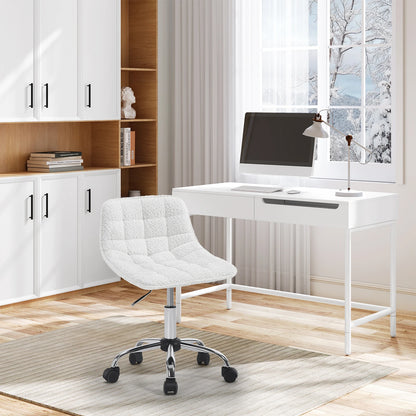 WOLTU Drehbarer Bürostuhl aus Samt, Make-up-Arbeitsstuhl, Ankleidehocker mit Rückenlehne, höhenverstellbarem, gepolstertem Sitz