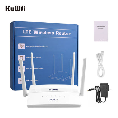 KuWFi 4G LTE Router 750Mbps Home Hotspot Support 32 Users Wifi Router LAN WAN Roteador 2.4G 5.8G Dual Band With SIM Card Slot.