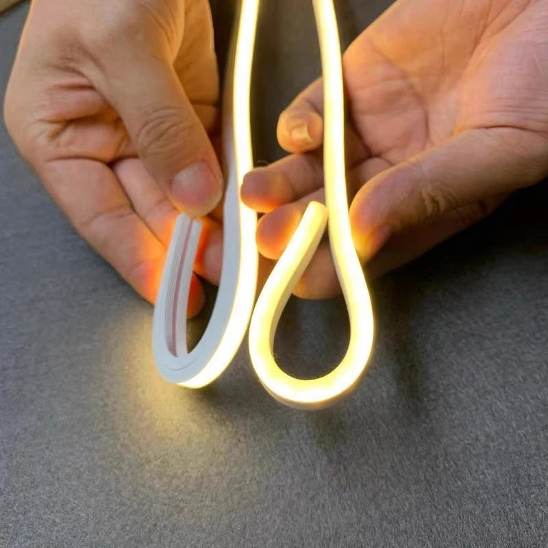 4/6/8/10mm Narrow LED Neon Silicone Tube Rope Lamp Recessed DC12V Flexible Waterproof Diffuser Cabinet Closet Ribbon Strip Light.