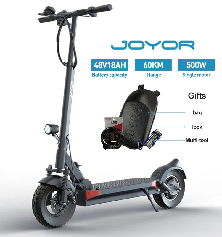 JOYOR Y6-S Electric Scooter for Adults 500W Motor 48V 18Ah Foldable Electric Scooter 10 Inch Tire City Commuter Electric Scooter.