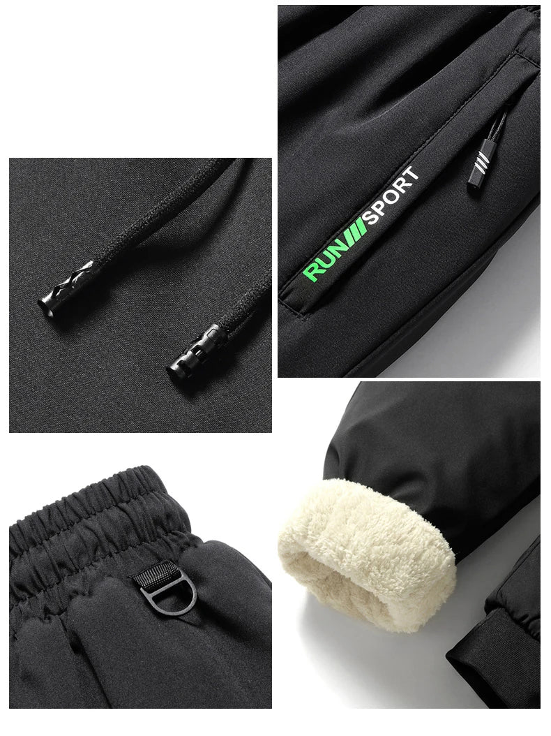 M-8XL Men's Down Pants Plus Size Winter Three-layer Windproof and Waterproof Large Size Plus Velvet Thick Warm Casual Joggers.