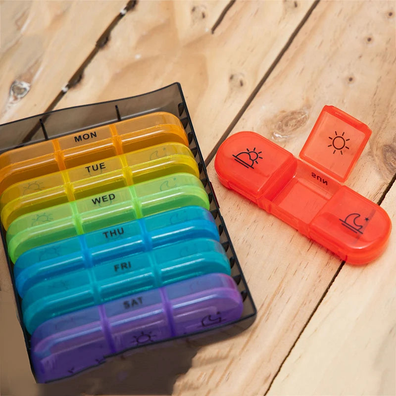 Weekly 6/7/8/10/21 Grids Pill Box Medicine Organizer Black Plastic Storage Box Container Portable Pill Case