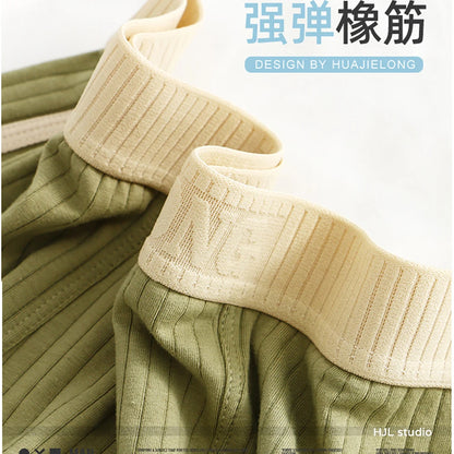 3 Teile/paket 100% Baumwolle Solide Gestreiften männer Boxer Sexy Atmungsaktive Mesh U Gabelung Unterwäsche Hohe Elastische Erweitern Bund Unterhose