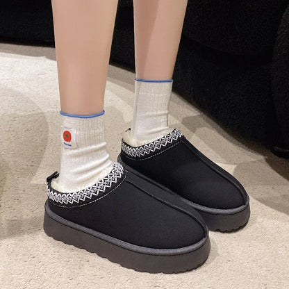 2025 New Women's Fur Slippers Dress Thick-soled Shoes Short Plush Comfortable Women's Cotton Shoes Designer Winter Snow Boots.