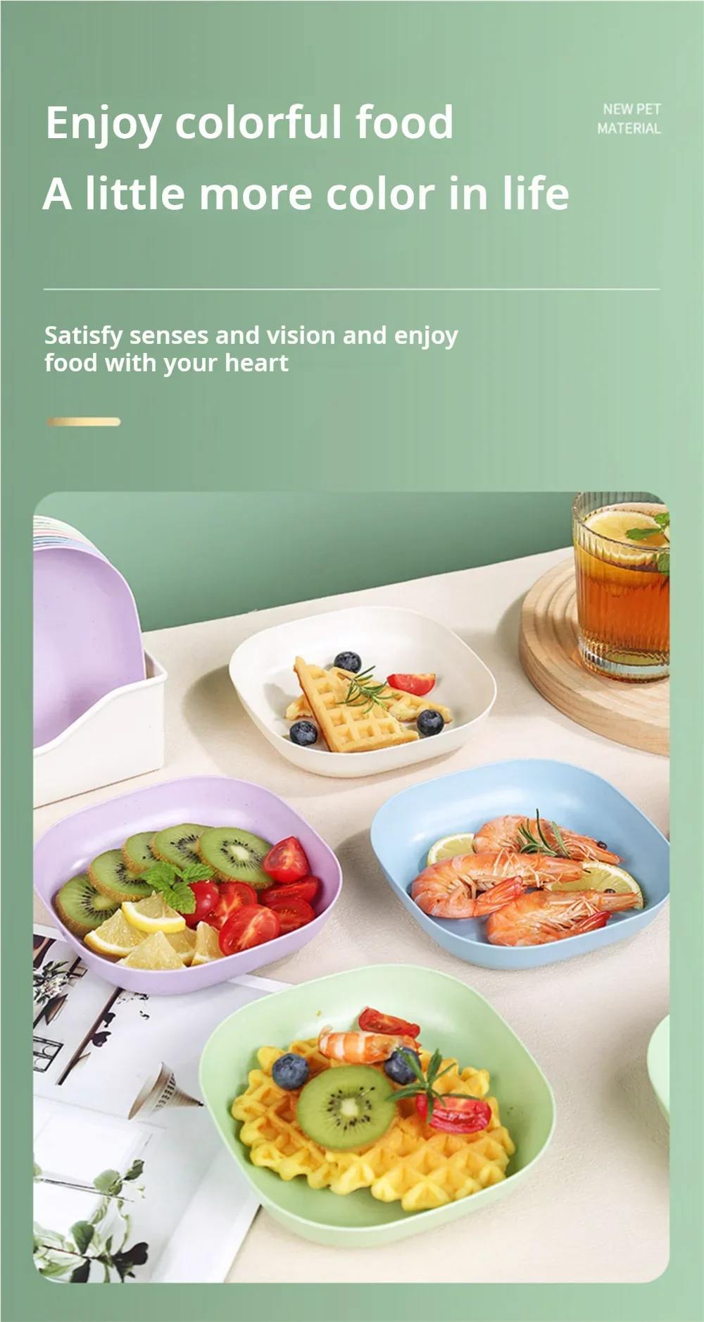 10pcs Multi-function Spit Bone Dish Food Grade Plastic  Round Square Set Dining Table Garbage Plate  Household Snack Fruit Plate.