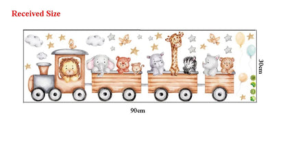 Cute Bear Moon Star Wall Stickers for Kids Rooms Girls Boys Baby Room Decoration Kawaii Cartoon Animal Nursery Wallpaper Vinyl