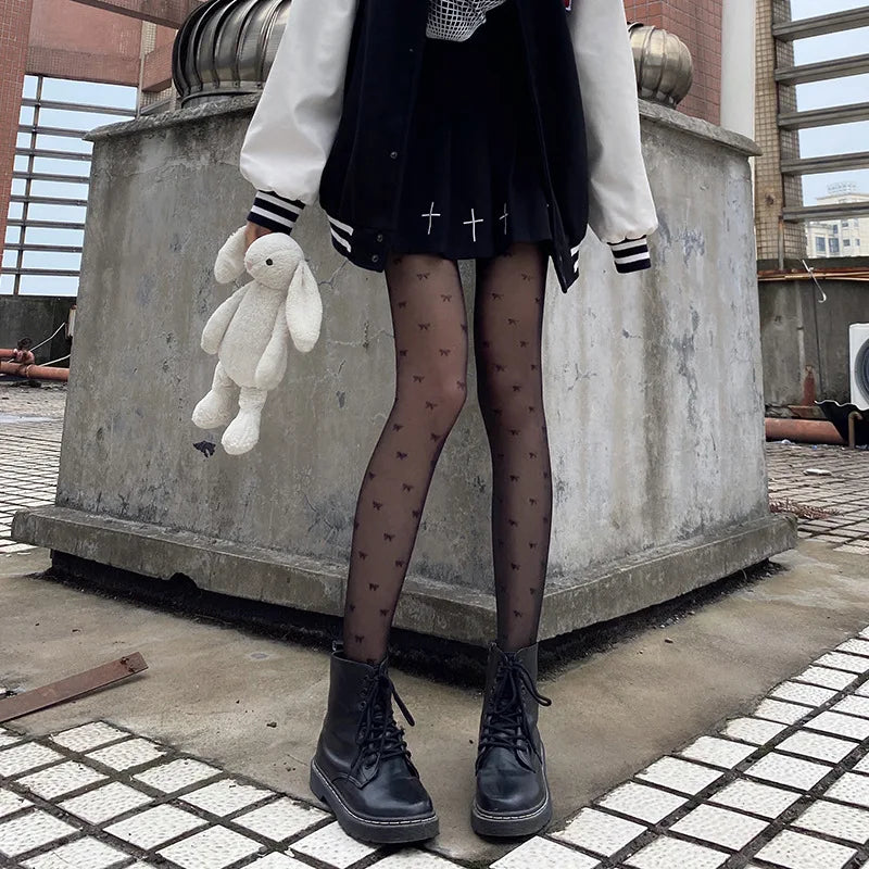 Sexy Butterfly Tights Vintage Y2K Fake Tattoo Pantyhose Black/Blue Lingerie Hosiery Thin Nylon Tights Body Ultra-thin Stocking #.