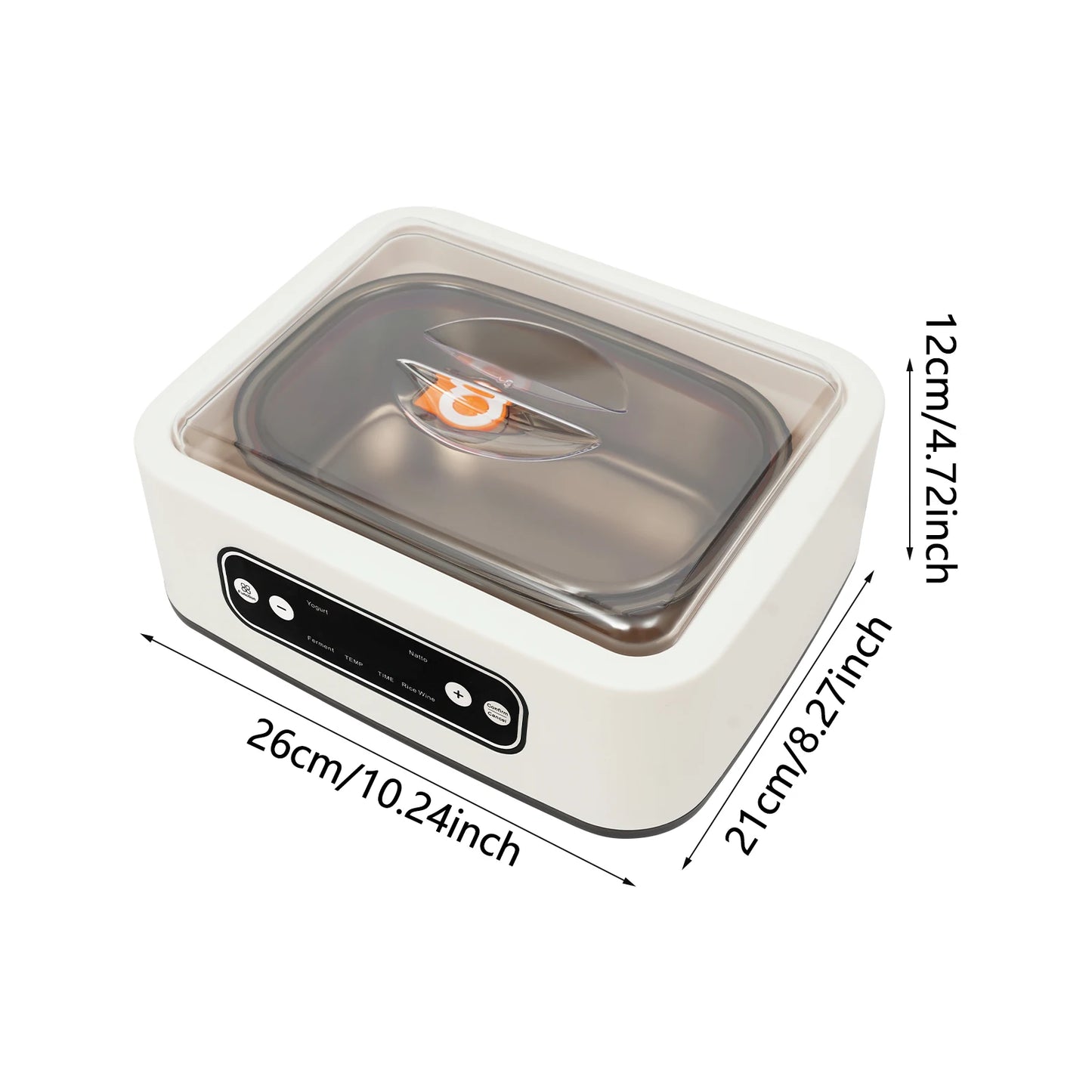 20W Square Yogurt Maker Yoghurt Making Machine LED Digital Temperature Control,with 9 Cups 100ml Each Cup.