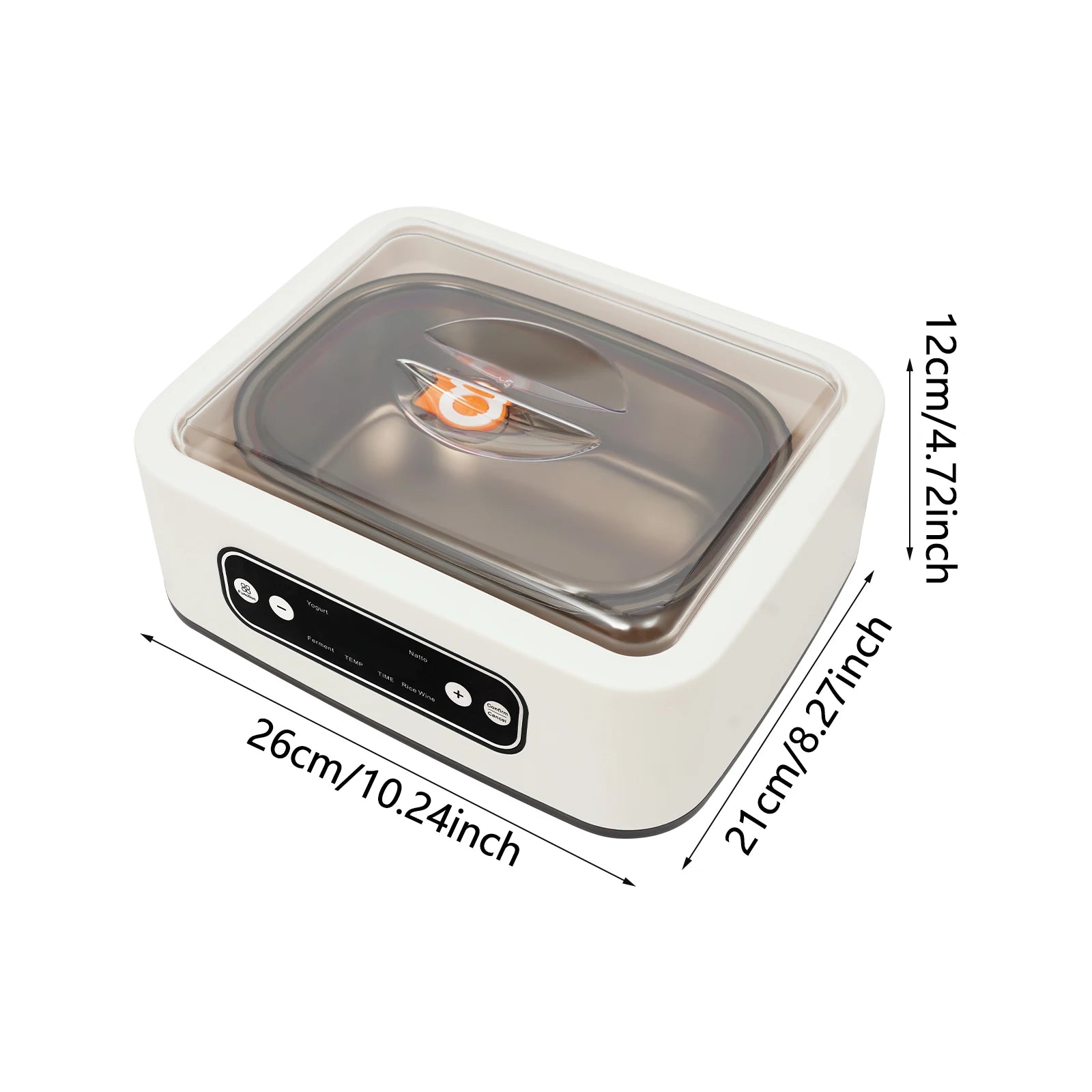 20W Square Yogurt Maker Yoghurt Making Machine LED Digital Temperature Control,with 9 Cups 100ml Each Cup.