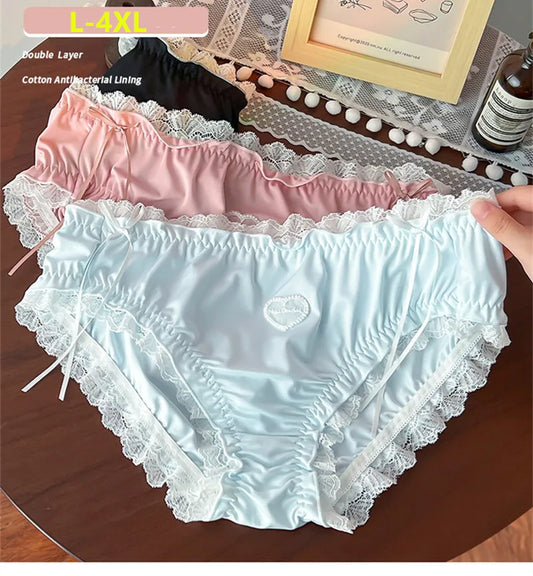 Sexy panties Plus size ropa interior femenina lace lenceria sweet calzones para mujer high elasticity underwear women Lingerie.