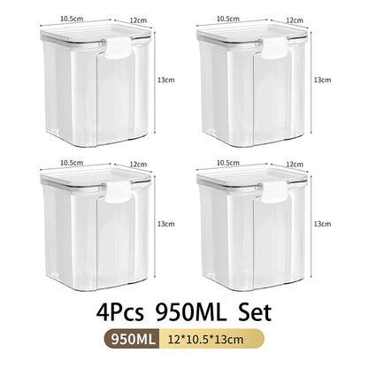 2/4Pcs Sealed Jars Set Grain Coffee Beans Sealed Container Plastic Kitchen Fresh-keeping Box Moisture-proof Storage Boxes Set