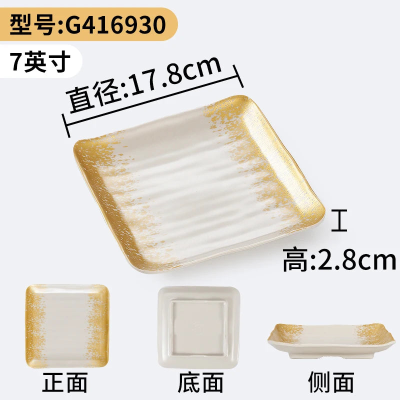 1Pc Thickened Melamine Tableware Not Easily Broken Plastic Barbecue Plate Merchant Dining Plate Household Kitchen Accessories.