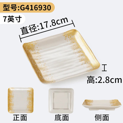 1Pc Thickened Melamine Tableware Not Easily Broken Plastic Barbecue Plate Merchant Dining Plate Household Kitchen Accessories.