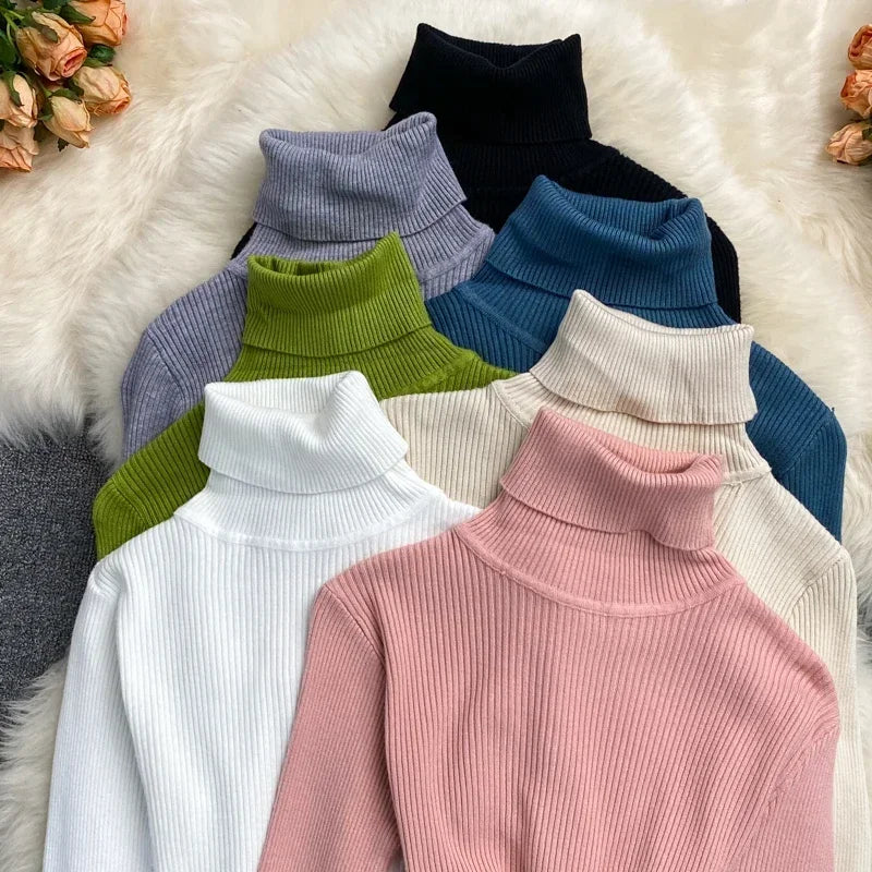 2026 neue Herbst Winter Rollkragen Langarm Gestrickte Pullover Einfarbig Multi Farbe Kaschmir Grundlegende Weiche Pullover.