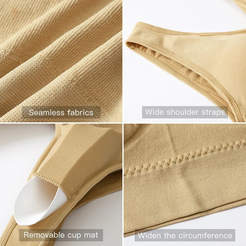 S-4XL Seamless Active Yoga Bra Women Wireless Sports Breathable Hollow Out Push Up Brassiere With Pad Vest Tank Top Running Bra.