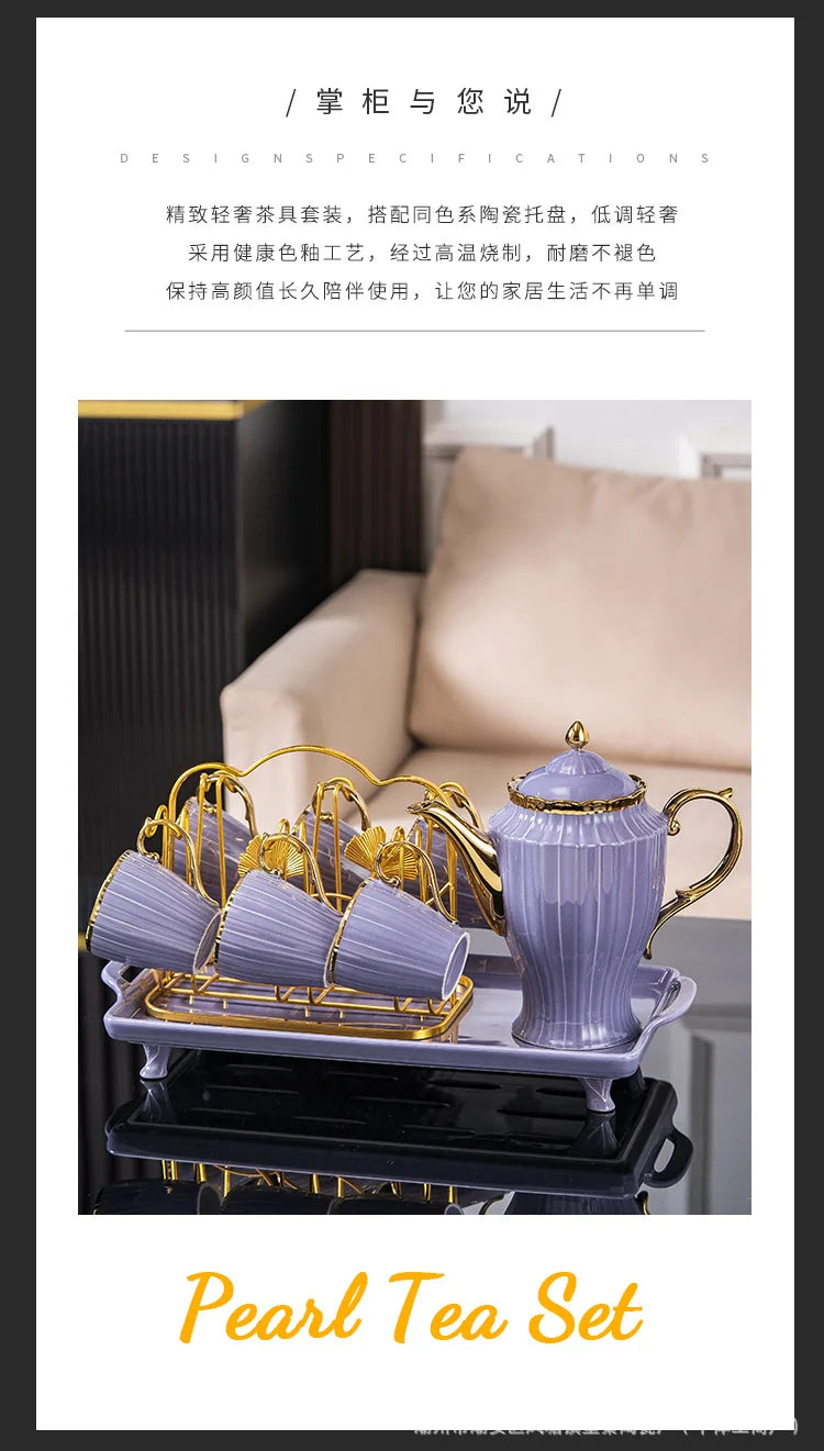 New high-value European ceramic coffee set, color glaze, high-end Phnom Penh coffee cup saucer, afternoon tea set.