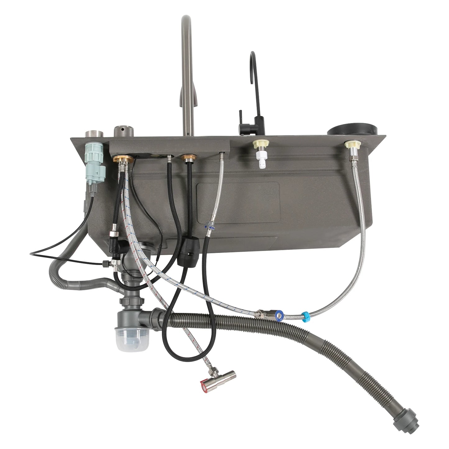 80 * 46 * 20 cm Edelstahlspüle 201 Nano-Galvanikprozess Dreifach 60 cm Rohrlänge 13 kg Bruttogewicht-Küchenspüle-Set