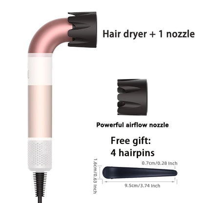 1400W pure original high-power hair dryer, dries hair quickly, lightweight body, low noise, comes with various types of nozzles.