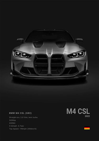 Black Background Sports Cars Poster and Prints F87 M3 M4 G90 E46 Luxury Car Canvas Painting Wall Art Pictures Room Office.