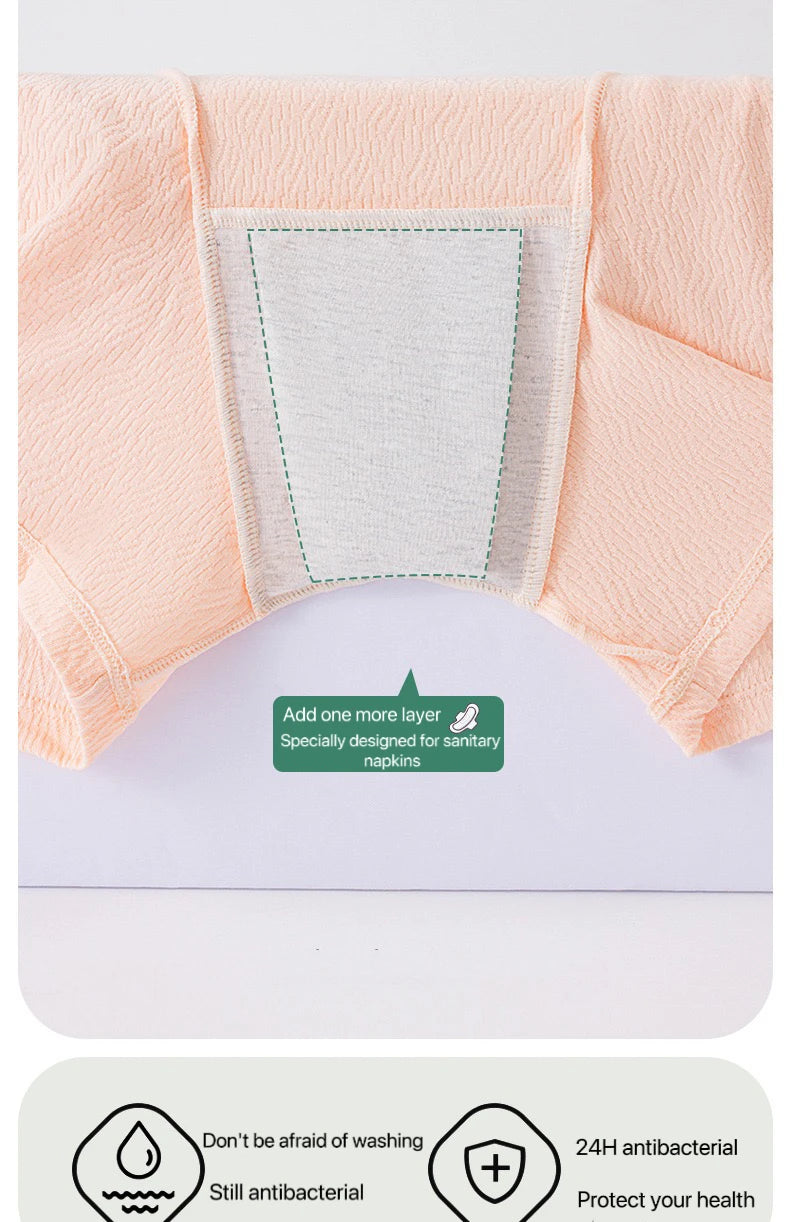 4pcs Women's Safety Pants Physiological Underwear High Waist Shorts Panties For Women Plus Size No Trace Leggings Safety Panty.