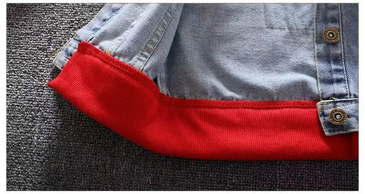 2024 Autumn Winter Boys Jean Set Jacket New Cowboy Jeans Suit Jacket Handsome Children Clothing.