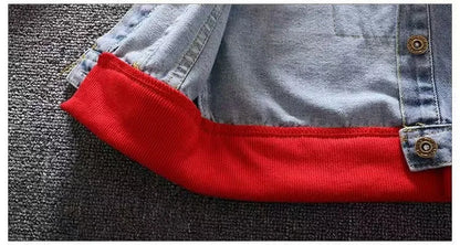 2024 Autumn Winter Boys Jean Set Jacket New Cowboy Jeans Suit Jacket Handsome Children Clothing.