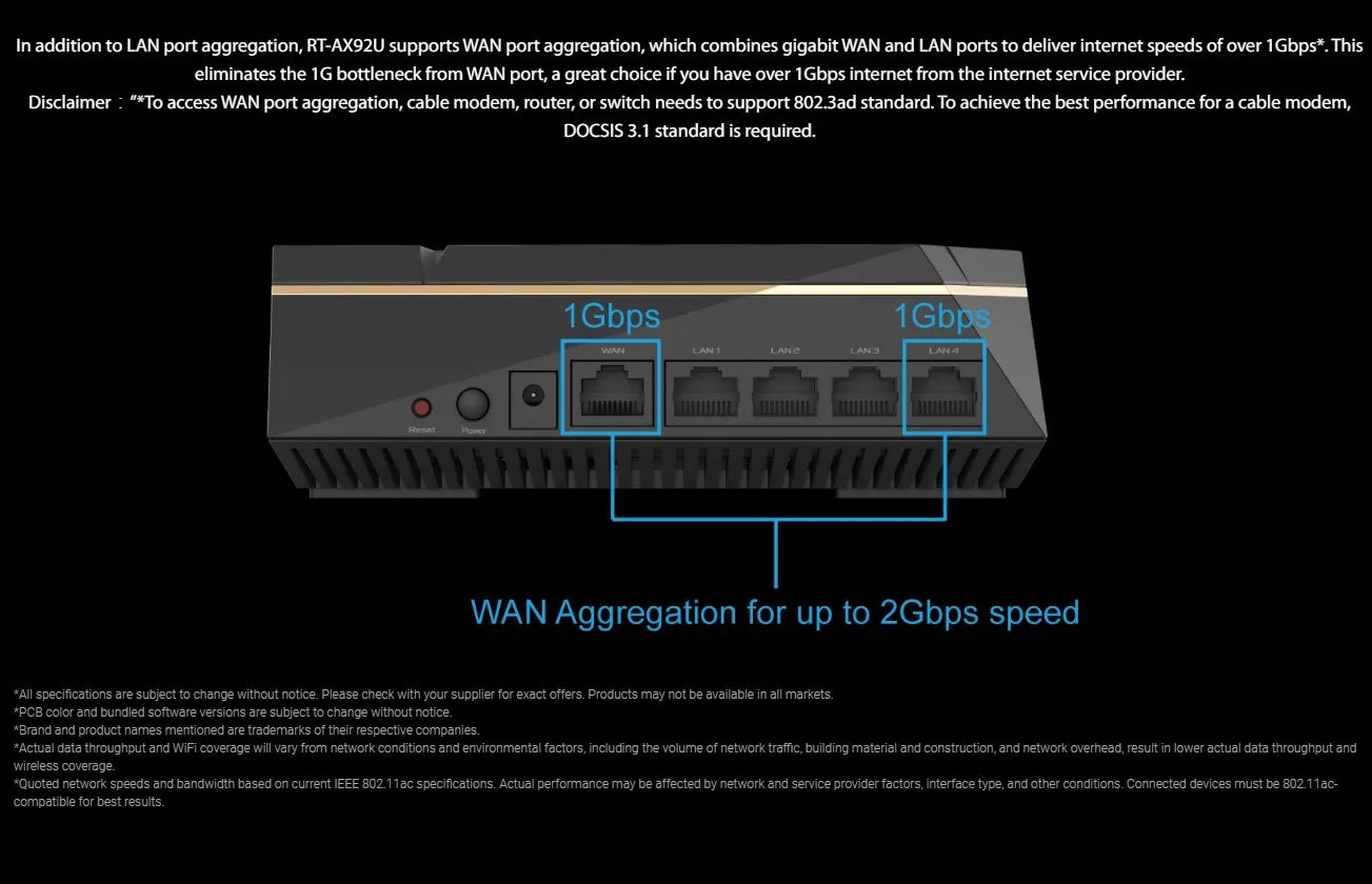 ASUS RT-AX92U AX6100 Tri-Band WiFi 6 802.11AX Gaming Router 6100Mbps MU-MIMO & OFDMA AiMesh Whole Home Mesh WiFi GPN Mobile Game.