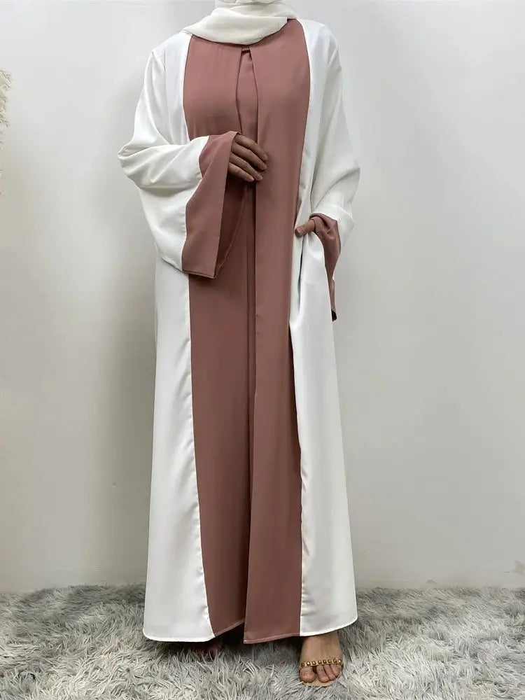 Ramadan Eid Muslimischen Abaya Dubai Luxus Spleißen Gefälschte Zwei Stücke Abayas Für Frauen Kaftan Modest Kleid Islam Kaftan Marocain Femme