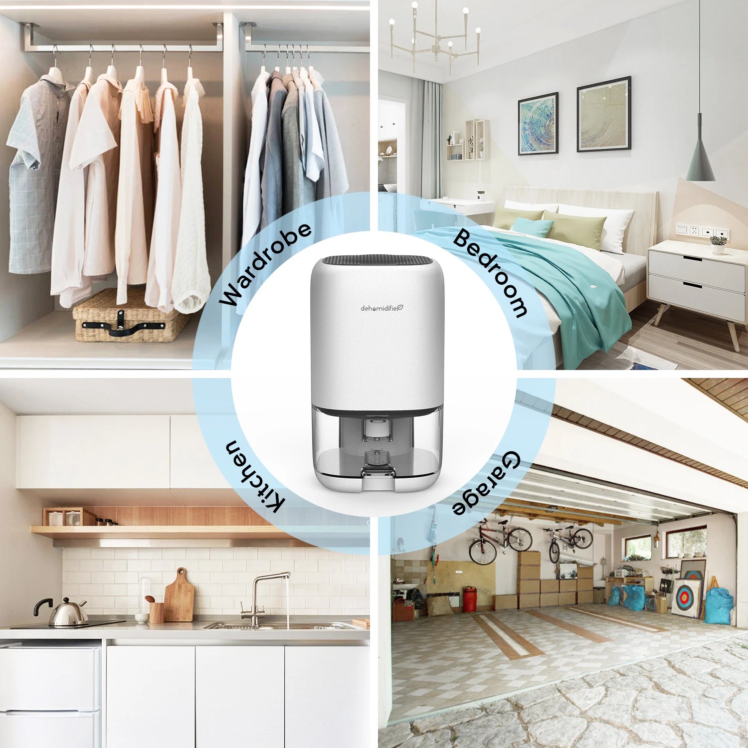 Air Dehumidifier for Bedroom 7 Corlor RGB Light 280 sq. ft Mini Portable Utral Quiet and Auto Shut Off  Closet Bathroom1000ML.