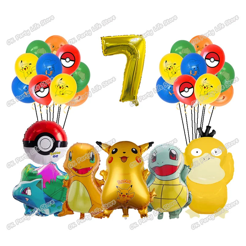 Pokemon Geburtstag Party Dekoration Pikachu Blitz Neue Ballon Set Kid Event Liefert Einweg Geschirr Banner Maske Hintergrund.